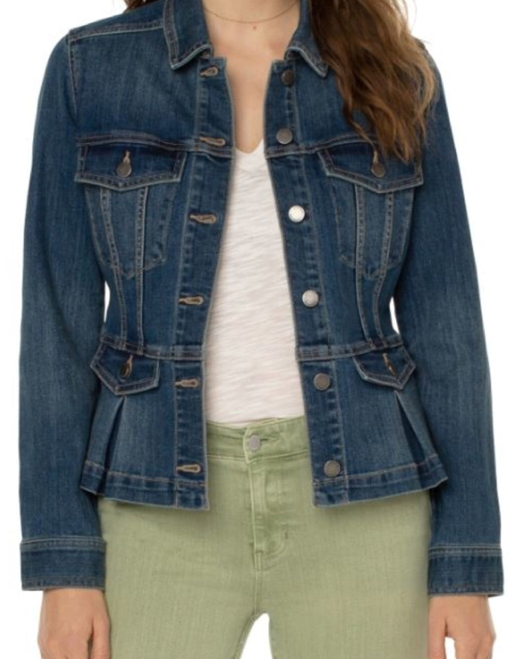 Peplum Denim Jacket-Seedling