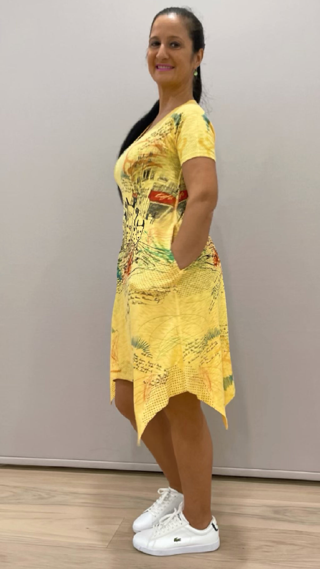 Inoah Short Sleeve Asymmetrical  Dress Short
