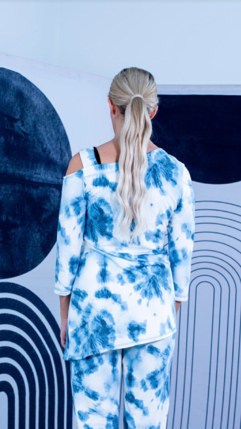 Tie Die One Shoulder Top