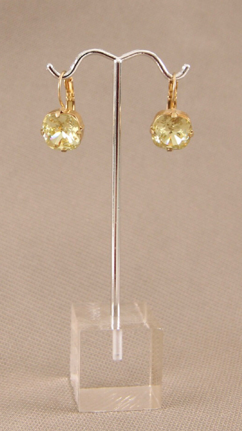 Earrings Round (Gold w light yellow)