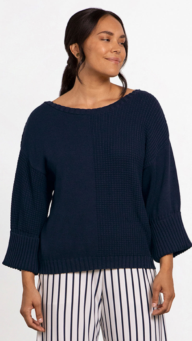 Textured Block Boxy Sweater (Sale)