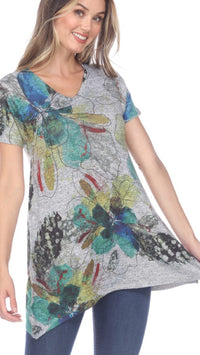 Short Sleeve V-Neck Tunic T587T