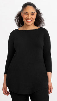 Bamboo Cotton Boat Neck Tunic, 3/4 Sleeve (Sale)