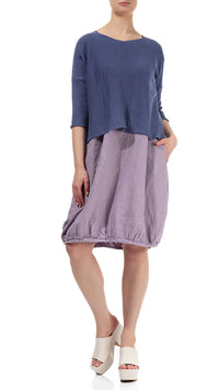 V-Neck Violet Linen Sweater-62063