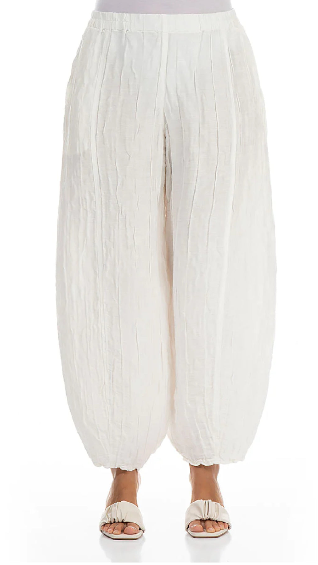 Crinkle Silk Linen Trouser