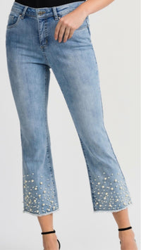 Joseph Ribkoff Cropped Denim with Pearls