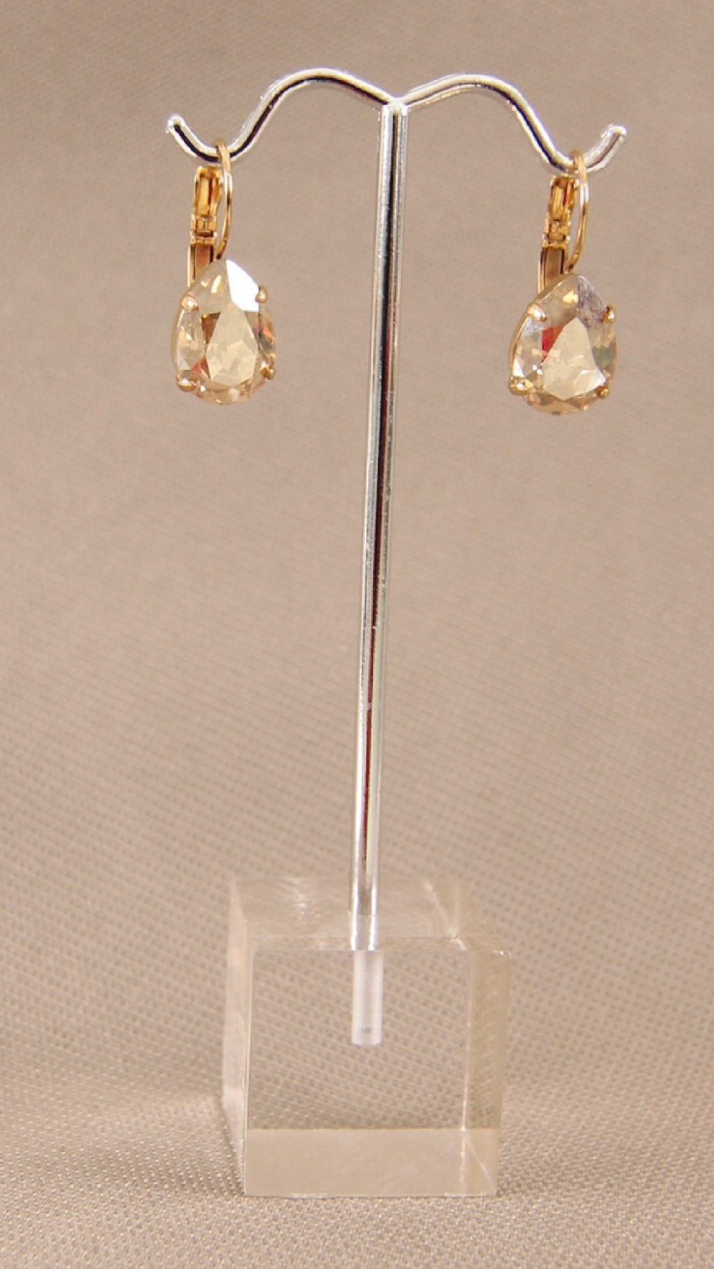 Earrings EP#5, Tear Shape (Gold/ Taupe)