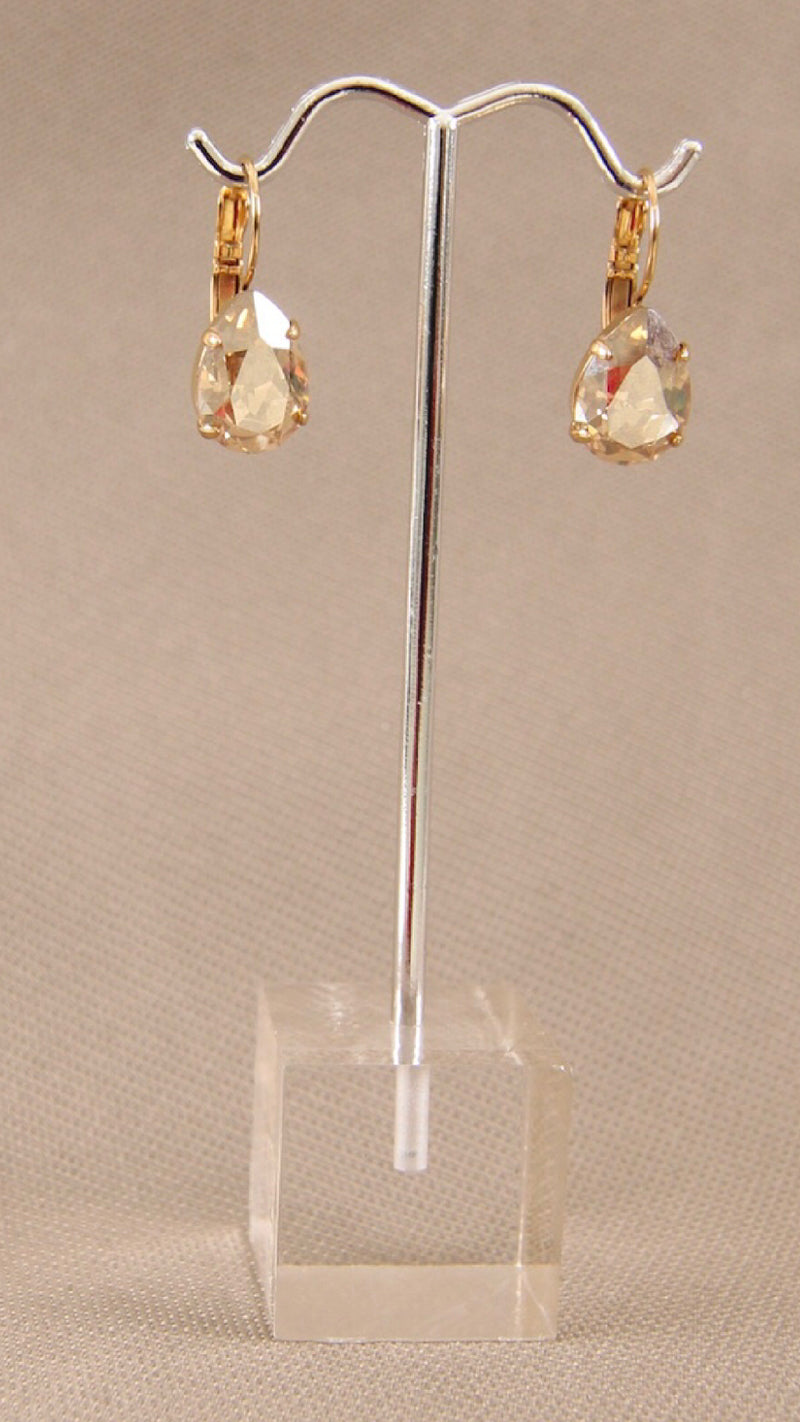 Earrings EP#5, Tear Shape (Gold/ Taupe)