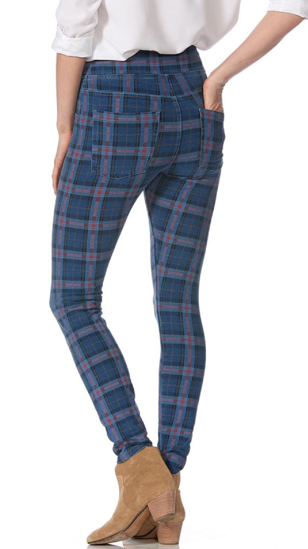 Plaid Game Changing Denim High Rise Legging