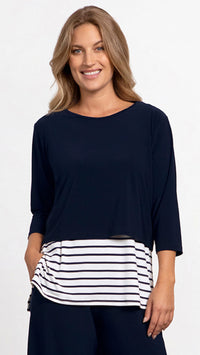 Go To Cropped T, 3/4 Sleeve-Solids