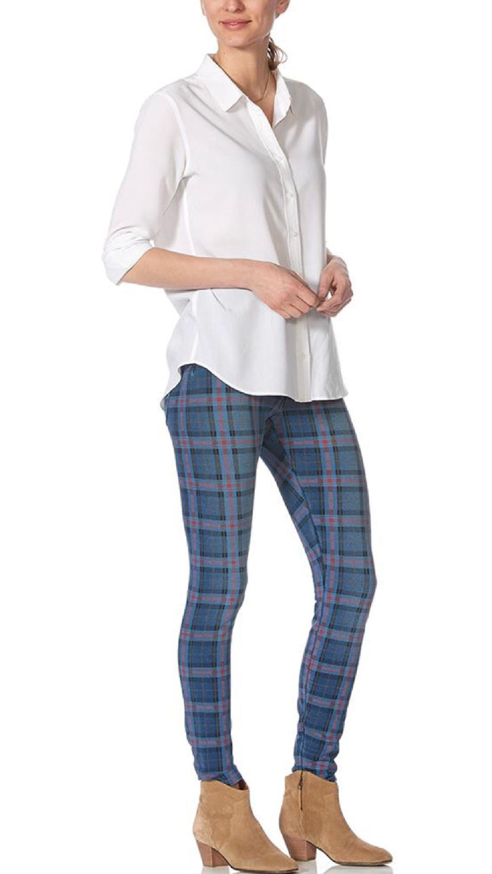 Plaid Game Changing Denim High Rise Legging