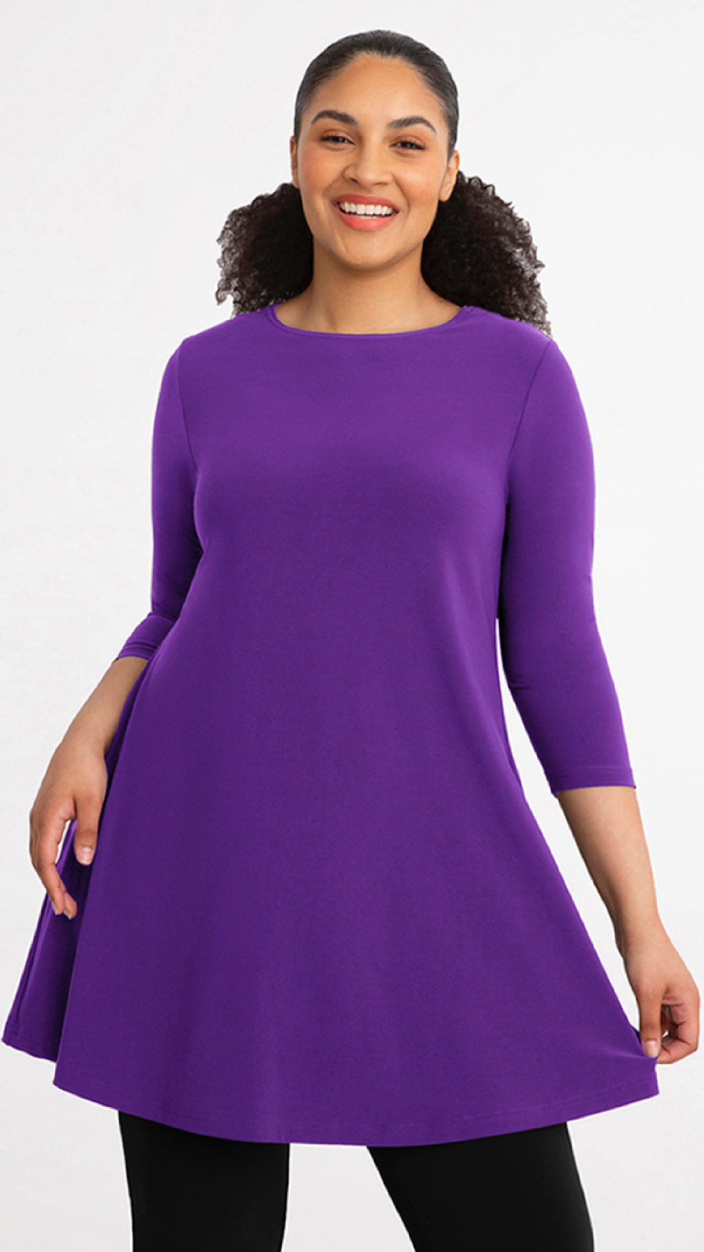 Trapeze Tunic, 3/4 Sleeve (Selected Colours on Sale)