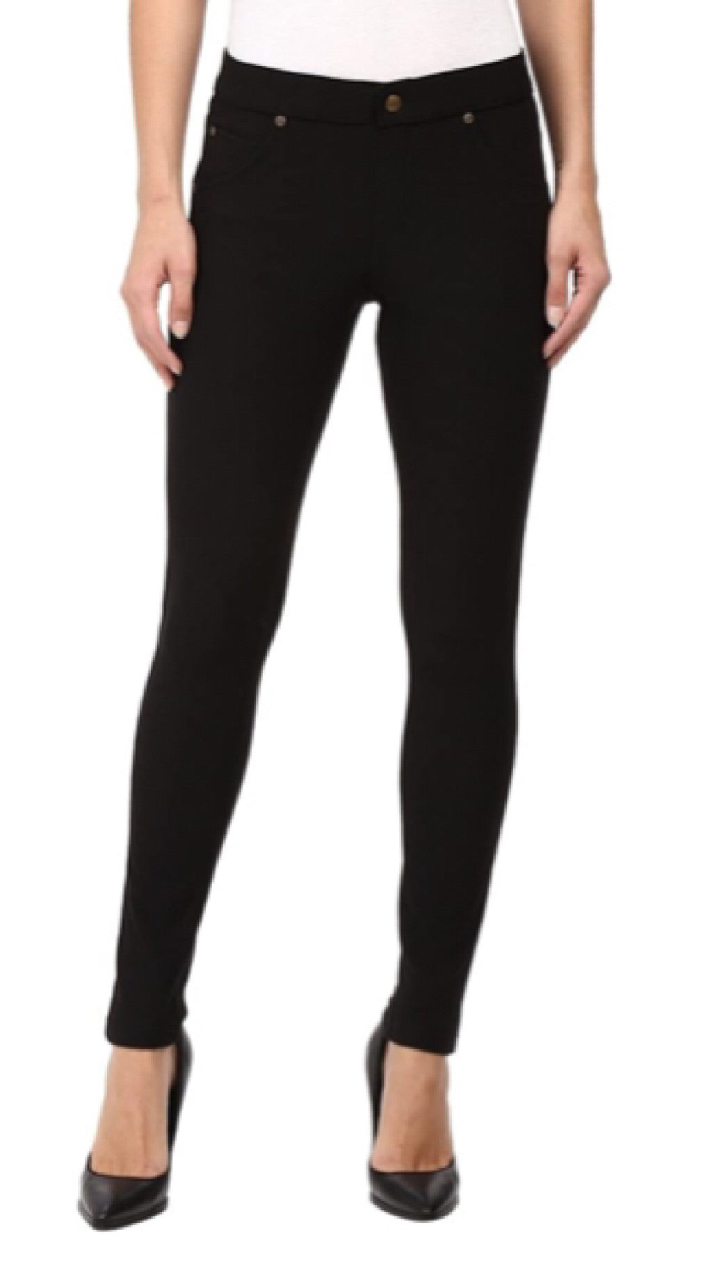 Fleece Lined Denim Leggings (Black)