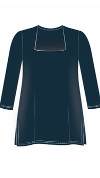 Square Neck Top, 3/4 Sleeve (Sale)