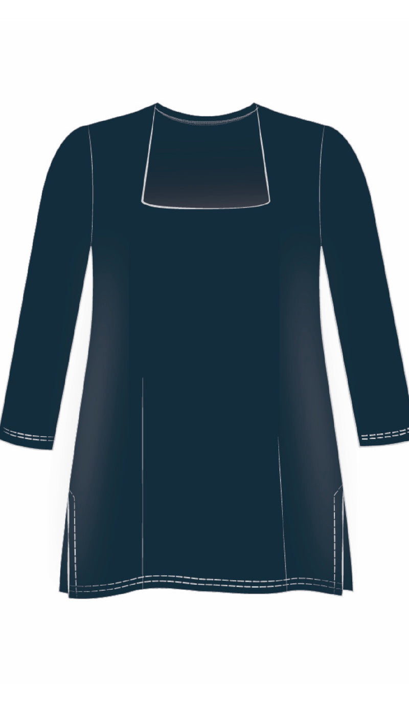 Square Neck Top, 3/4 Sleeve (Sale)