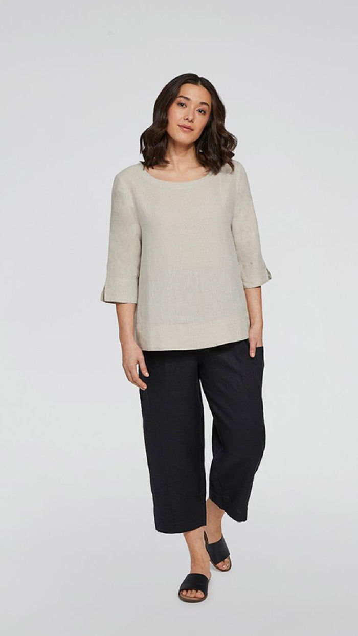 Linen Wide Sleeve Top