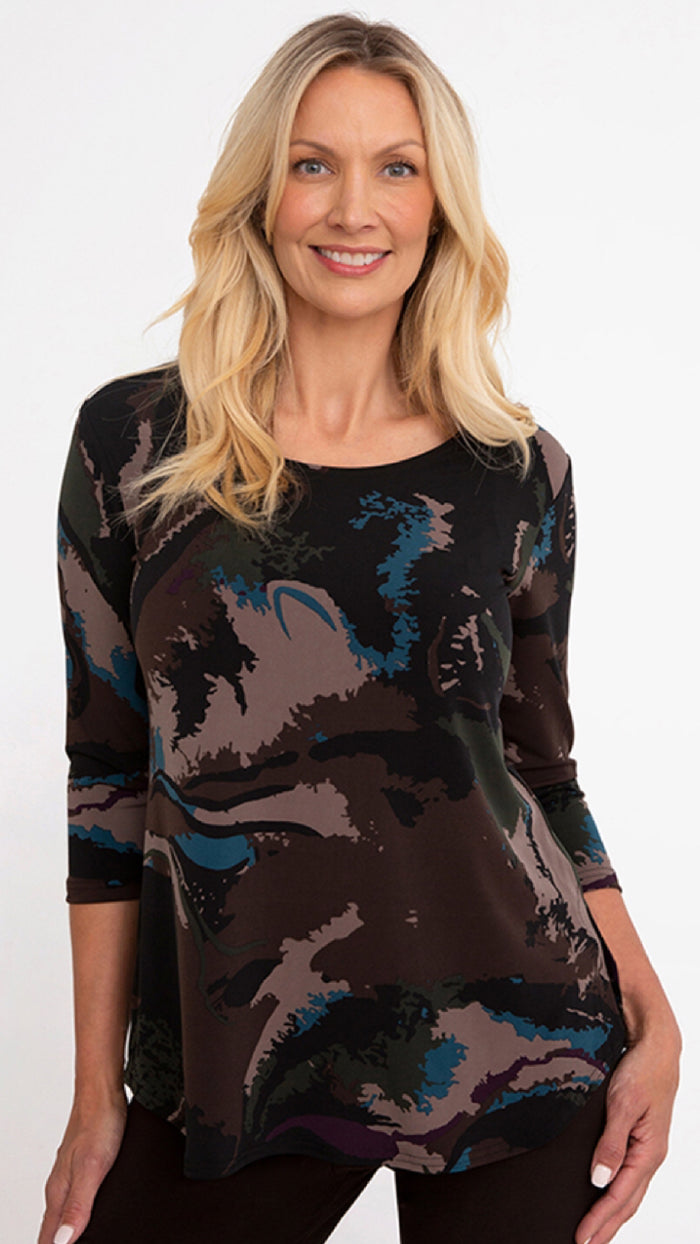 Go to Classic T-Relax, 3/4 Sleeve-Mineral Print (Sale)