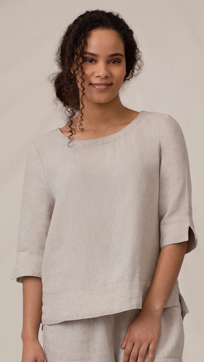 Linen Wide Sleeve Top