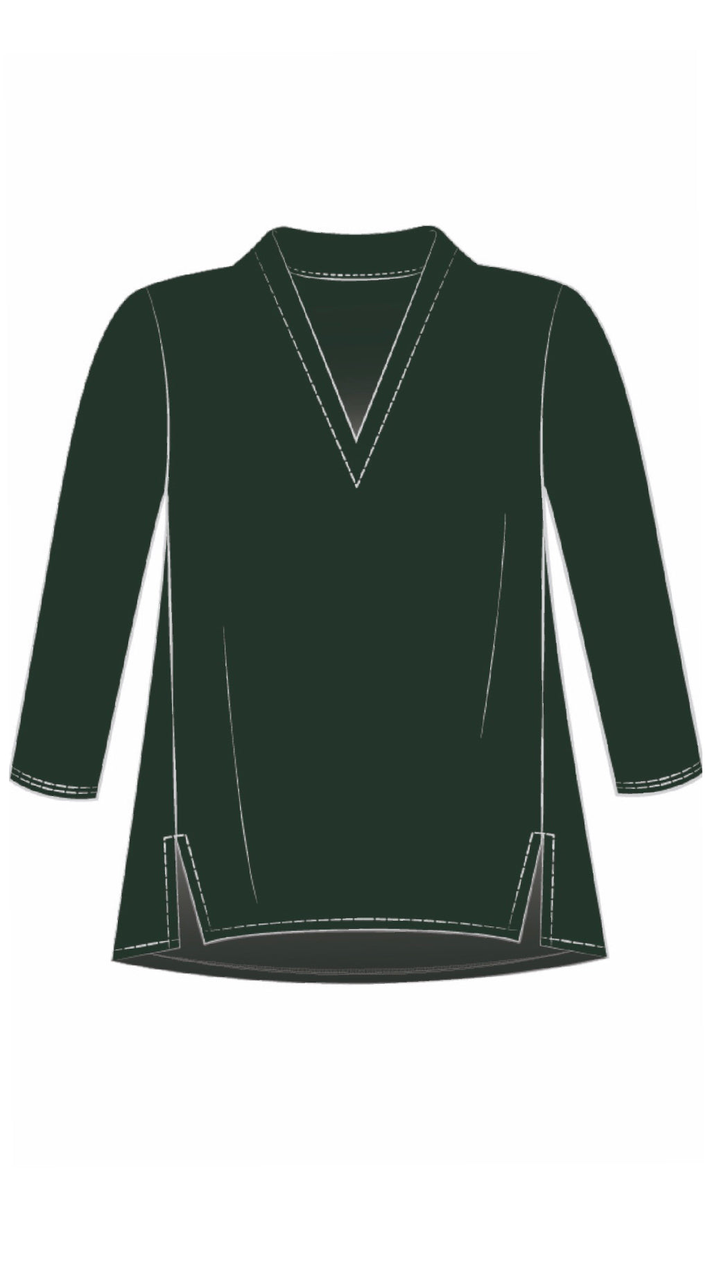 Deep V Top, 3/4 Sleeve (Sale)