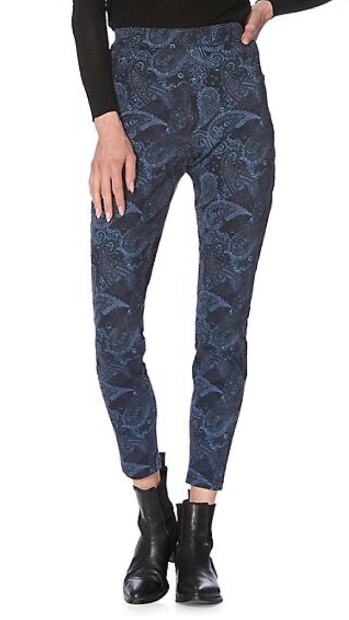 Indigo Paisley Denim Legging