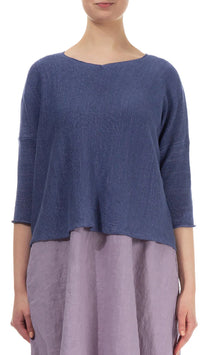 V-Neck Violet Linen Sweater-62063