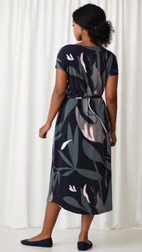 Boat Neck Belted Dress, Cap sleeve (Sale)
