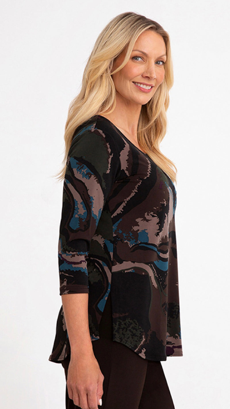 Go to Classic T-Relax, 3/4 Sleeve-Mineral Print (Sale)