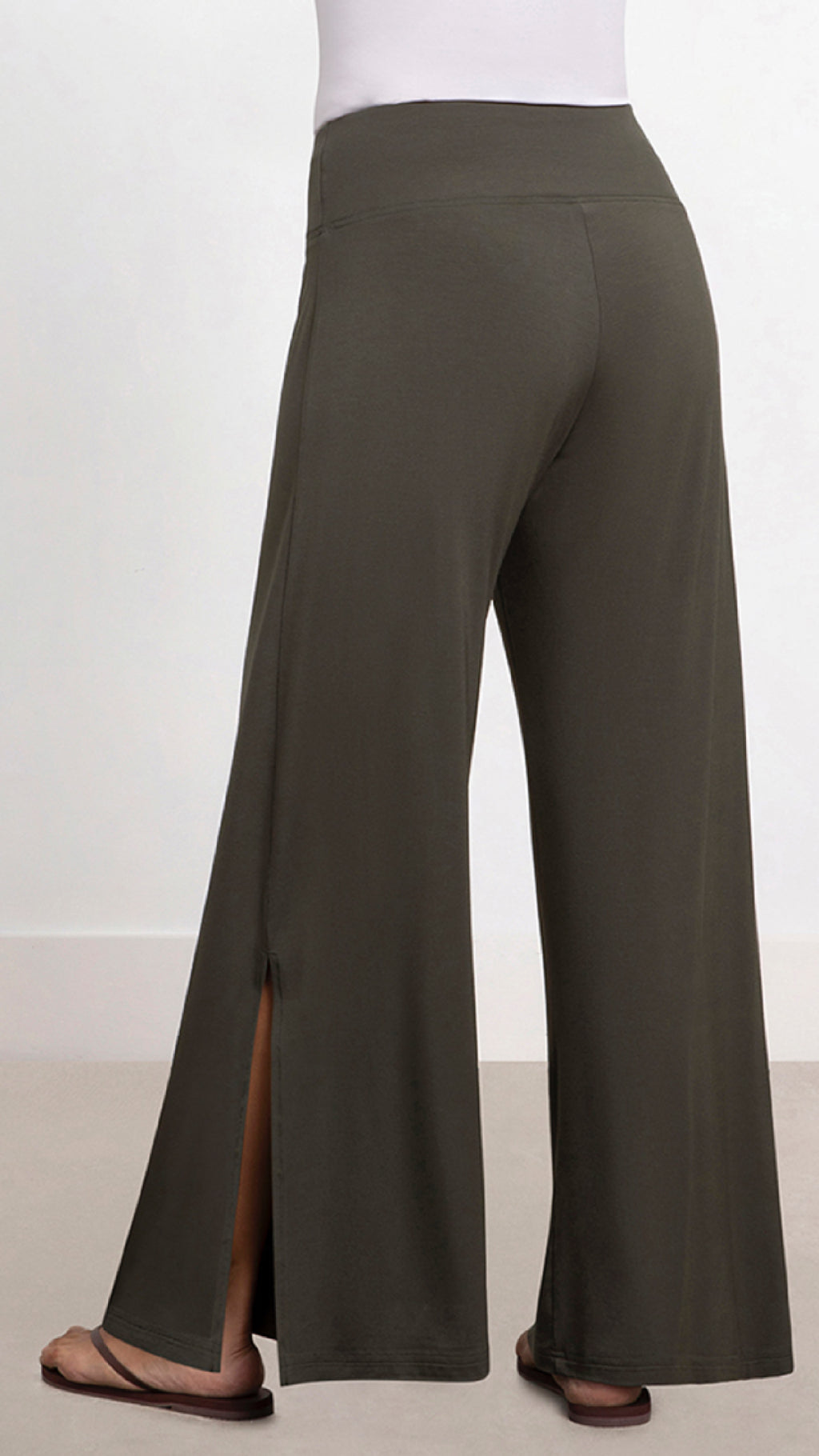 Bamboo Wide Leg Slit Pant (Sale)