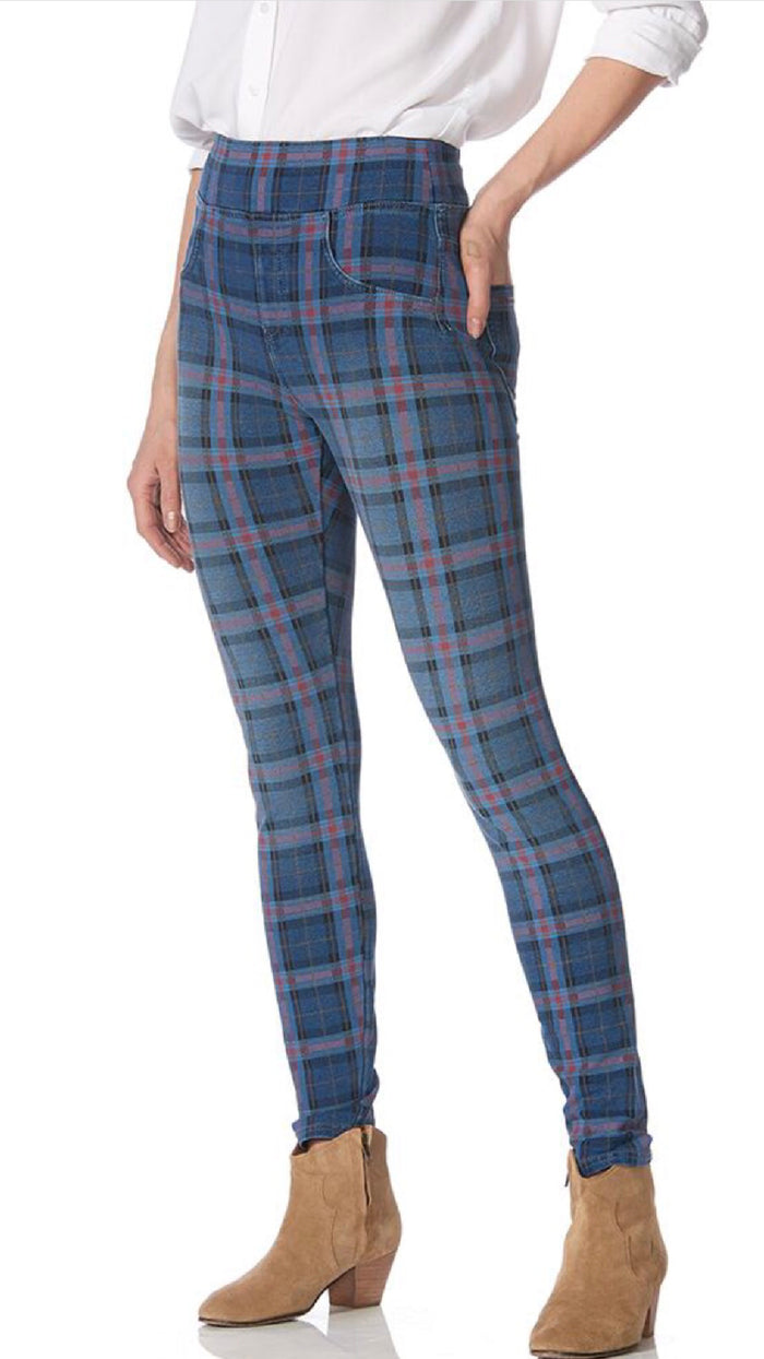 Plaid Game Changing Denim High Rise Legging