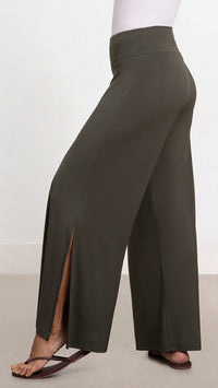 Bamboo Wide Leg Slit Pant (Sale)