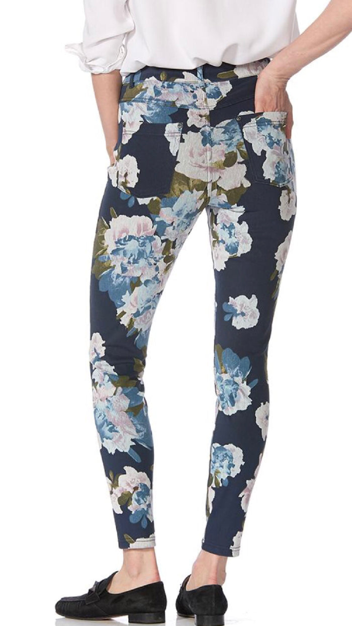 Dreamy Floral Denim High Rise Leggings