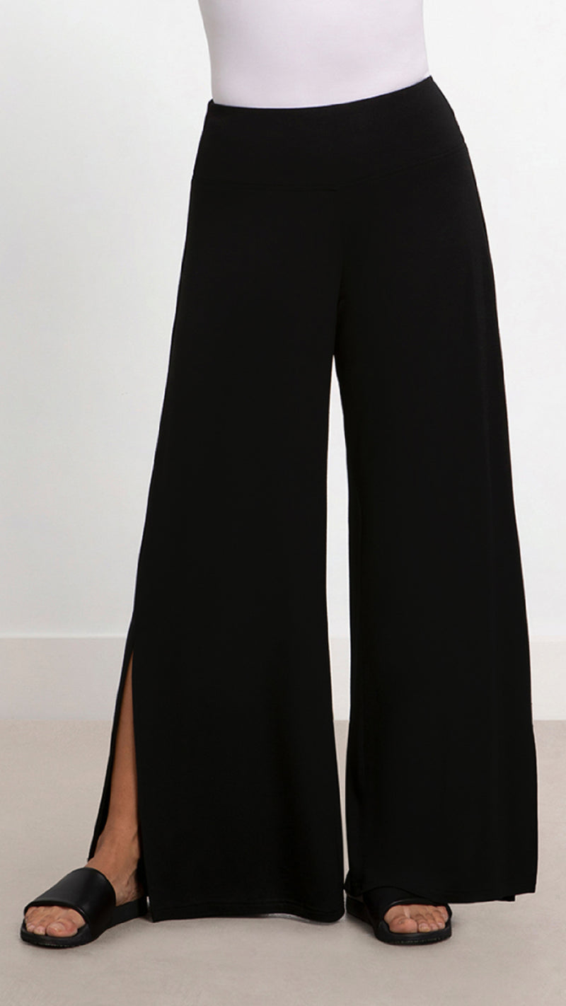 Bamboo Wide Leg Slit Pant (Sale)