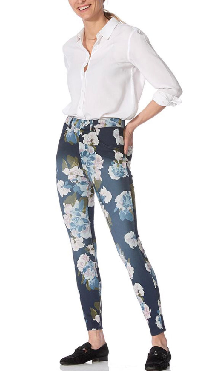 Dreamy Floral Denim High Rise Leggings